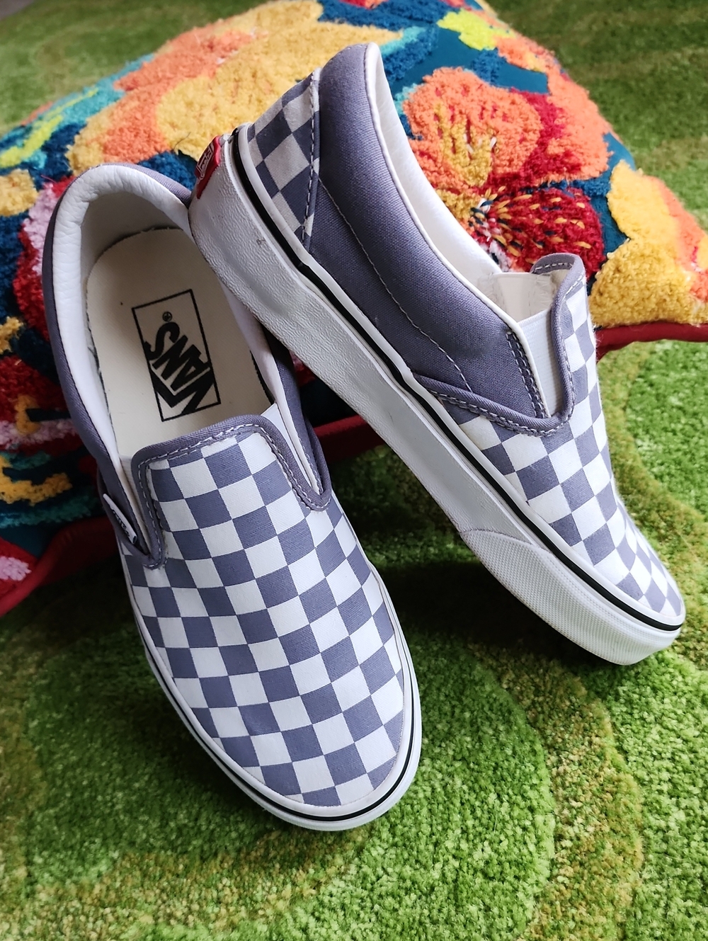 Vans Classic Slip-On Checkerboard Sneakers - Size 7.5